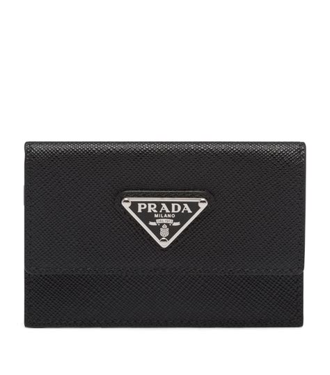 prada mesn folding card case|Prada Men's Saffiano Leather Vertical Card Black Holder 2MC101.